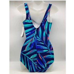 Miss Americana Shirred Front Girl Leg One Piece (Plus Size)